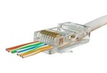 RJ45 plug cat. 5e UTP pass-through, pack of 100 pcs.